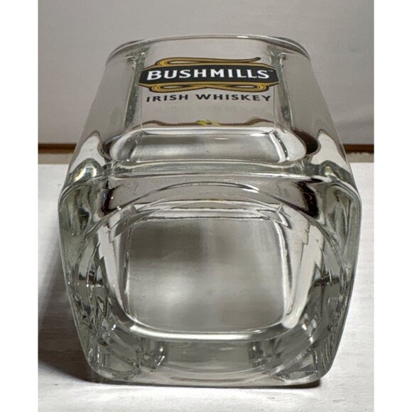 Bushmills Irish Whiskey Square Glass Tumbler Heavy Clear Glass Logo Design - Picture 4 of 6